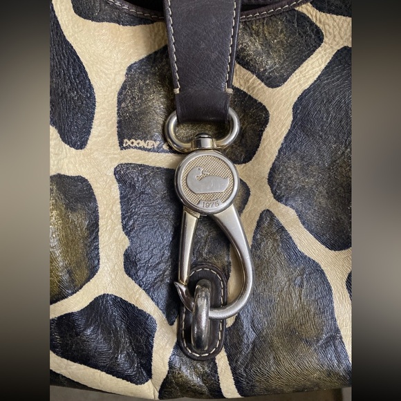 Dooney & Bourke Giraffe Print Belvedere Handbag Satchel Large Gently Used Rare - Picture 2 of 14